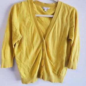 Gap Factory Yellow 3/4th Cardigan Medium